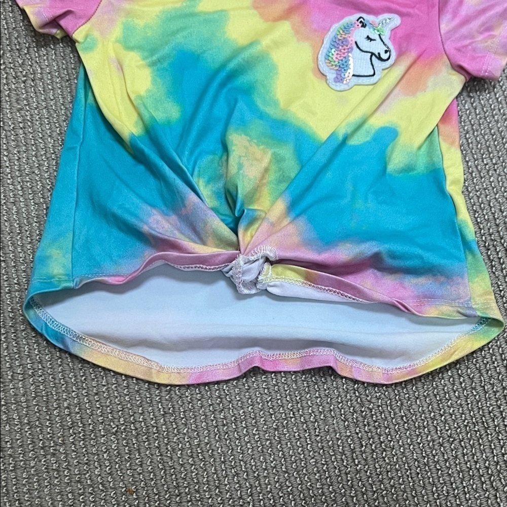 Love Glam Girl Unicorn Tie-Dye Kids T-Shirt - Picture 4 of 6